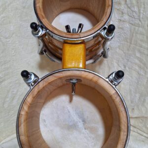 This Is A Set Hand Made HR El piernas Bongo From Colombia Natural Wood - Image 4