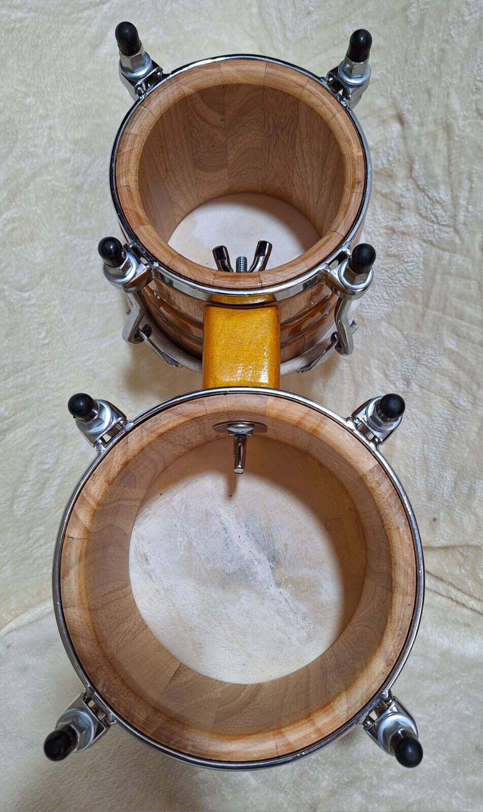 This Is A Set Hand Made HR El piernas Bongo From Colombia Natural Wood 4