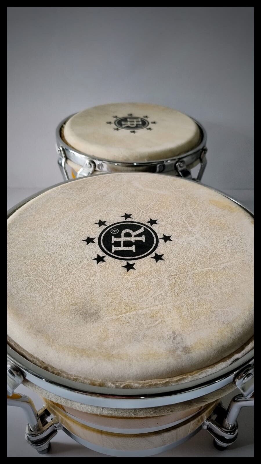 This Is A Set Hand Made HR El piernas Bongo From Colombia Natural Wood 7