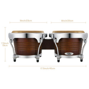 Eastar 7" + 8" Bongo Drum Tawny Wood Percussion Instrument | Refurbished - Image 8