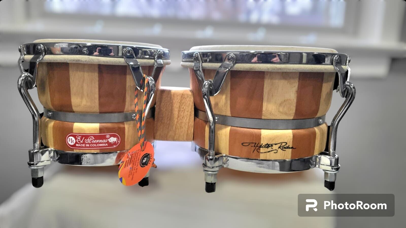 This Is A Set Hand Made HR El piernas Bongo From Colombia Natural Wood 1