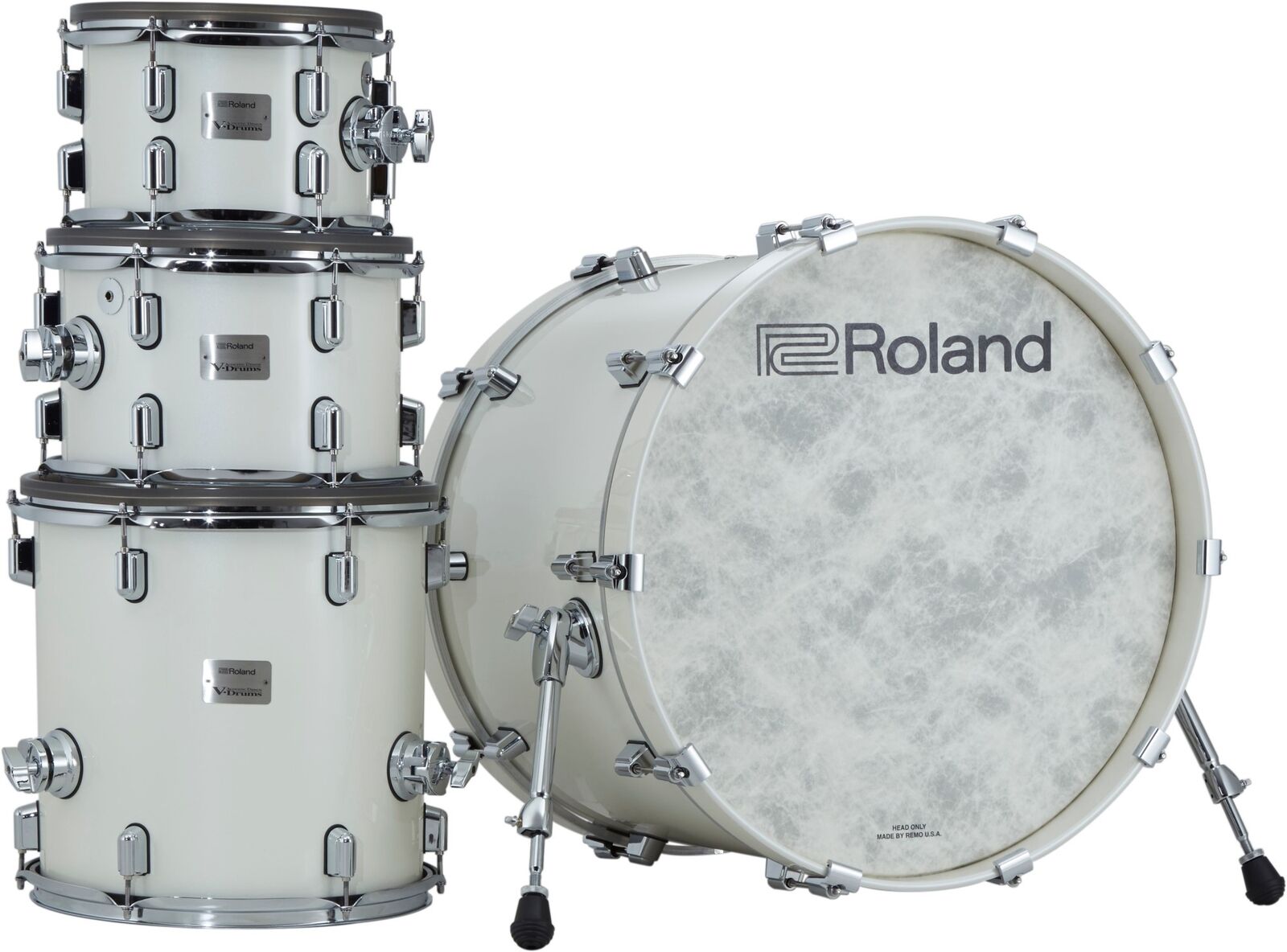 Roland VAD706 V-Drums Acoustic Design 706 5-Piece Electronic Drum Kit Pearl WHT 3