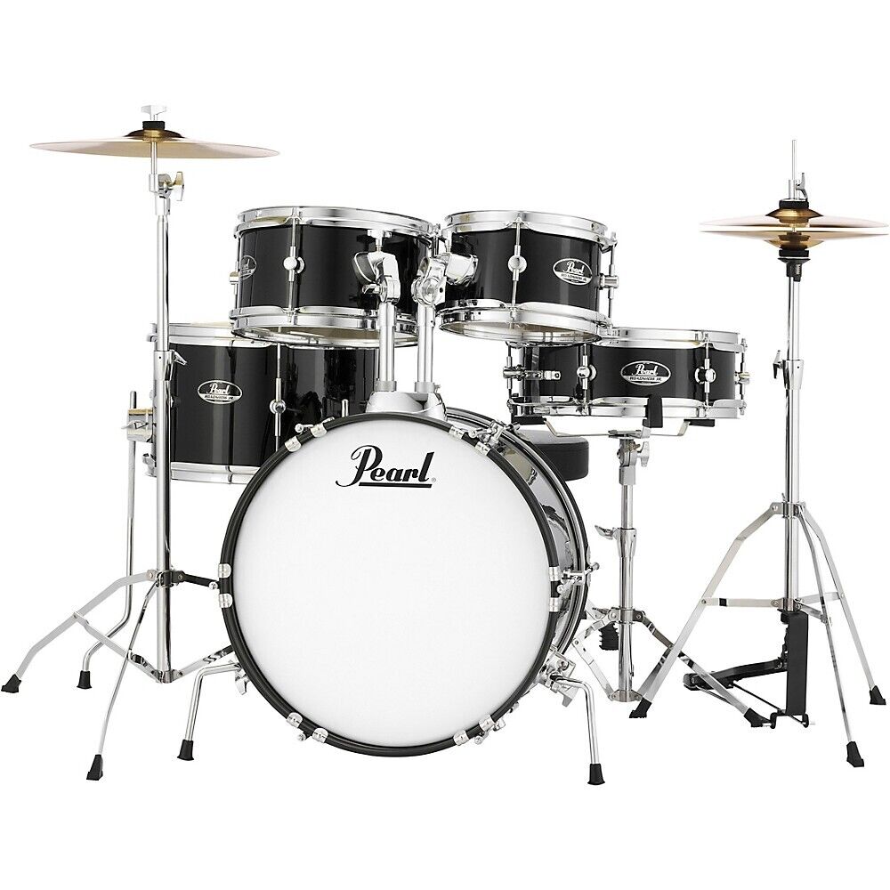 Pearl Roadshow Jr. Drum Set with Hardware and Cymbals Jet Black 3