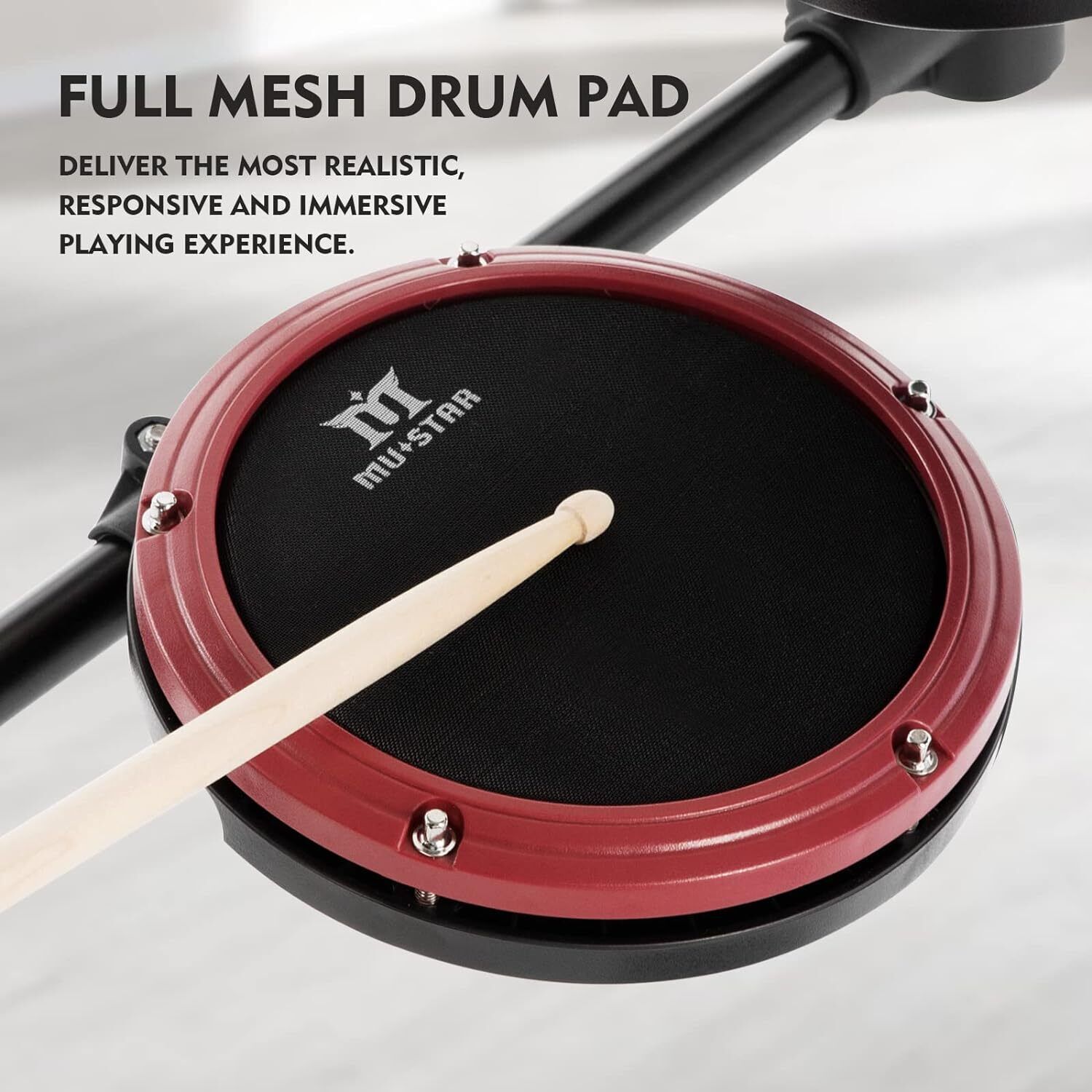 Electronic Drum Set, Electric Drum Sets for Beginners with 8″ Mesh Drum Pads 2