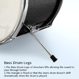 Ktaxon 5-Piece 14" x 10" Junior Drum Percussion Kit for Child DIY Starter - Image 7