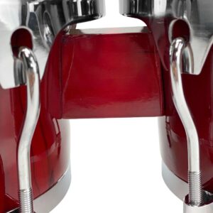 Zension 8" and 9" Bongo Drum Set Red Wood Percussion Instrument With Tuning Key - Image 3