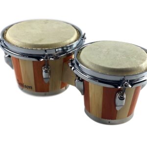 Zension 7" and 8" BONGO DRUMS - Latin Percussion Bongos Set Cowhide Tuning Key - Image 2