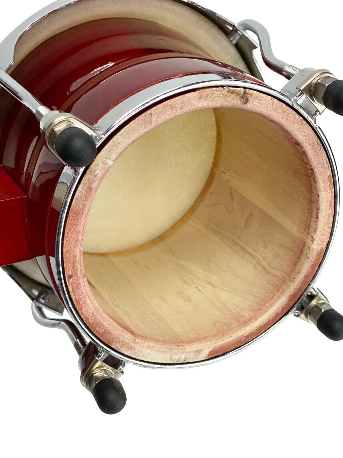 Zension 8″ and 9″ Bongo Drum Set Red Wood Percussion Instrument With Tuning Key 6