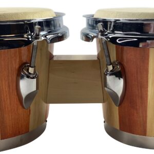 Zension 7" and 8" BONGO DRUMS - Latin Percussion Bongos Set Cowhide Tuning Key - Image 6