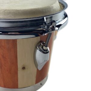 Zension 7" and 8" BONGO DRUMS - Latin Percussion Bongos Set Cowhide Tuning Key - Image 8