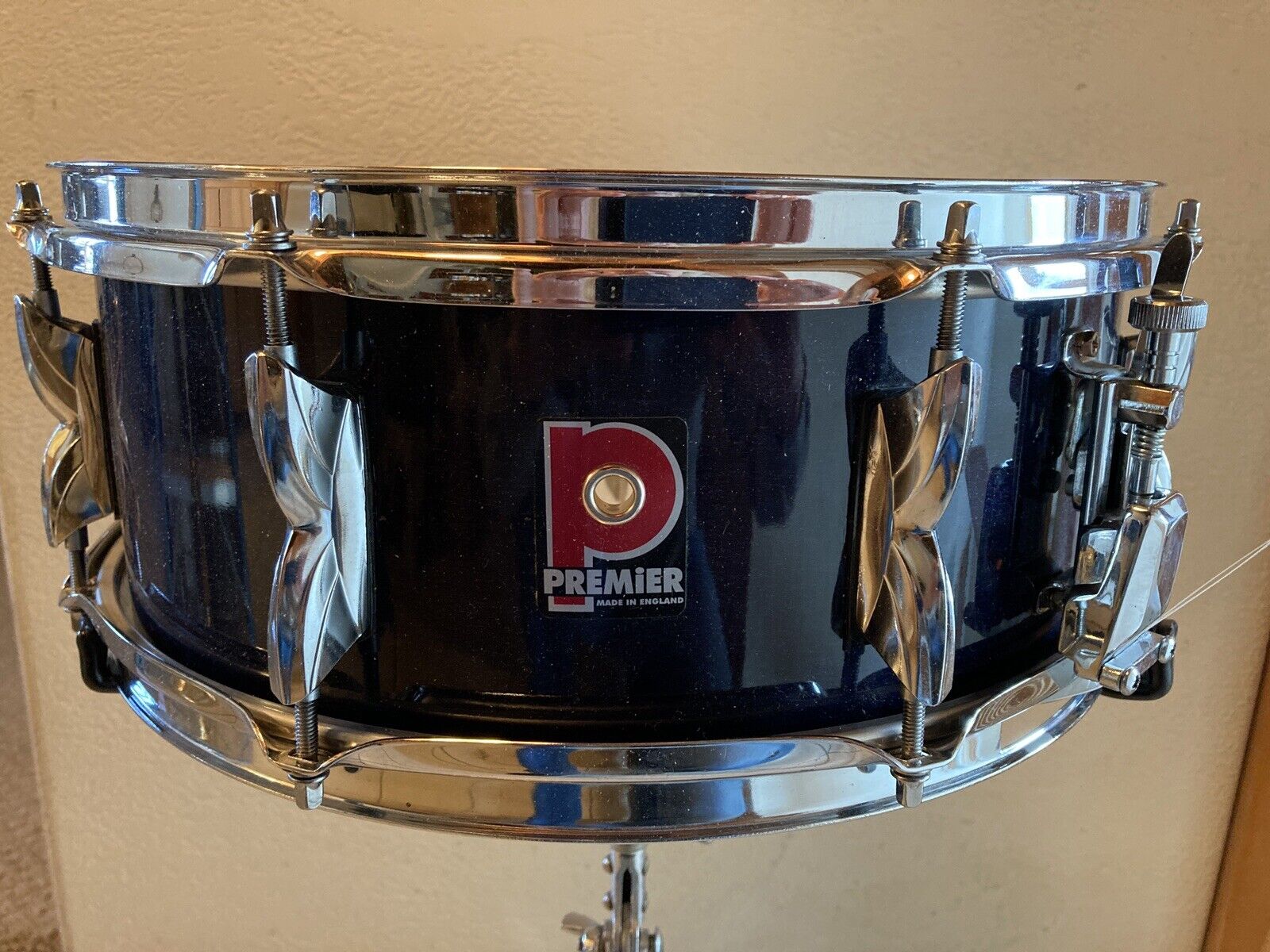 Premier 5X14 Snare Drum – Excellent Condition – Navy Blue Lacquer 1