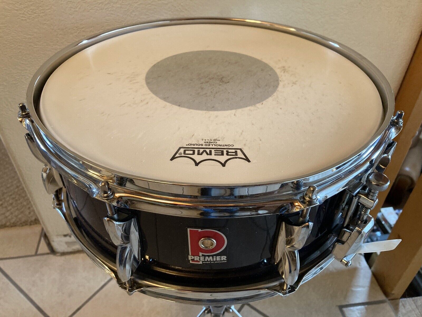 Premier 5X14 Snare Drum – Excellent Condition – Navy Blue Lacquer 4