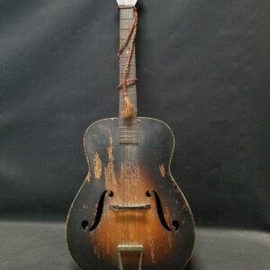 Vintage Black Brown 6 String 19 Frets Archtop Hollow Body Acoustic Guitar - Image 1