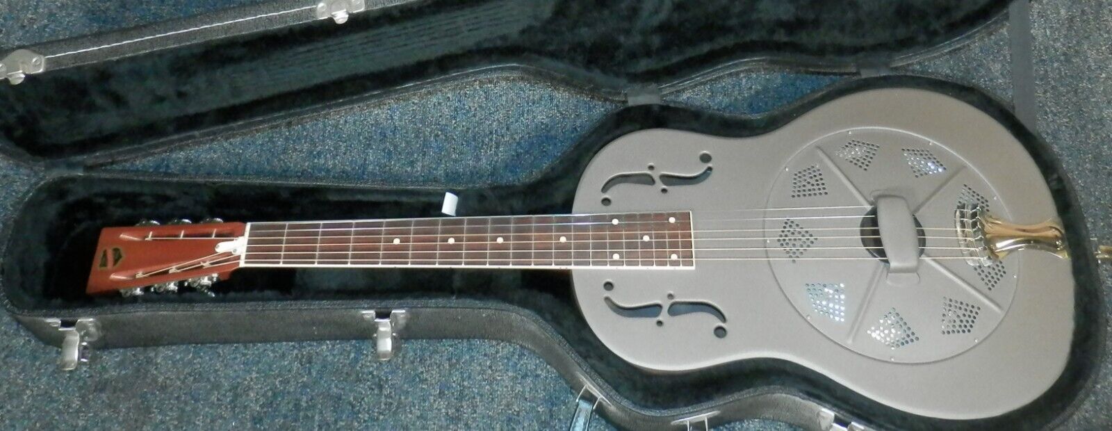 National Delphi Resonator Acoustic Guitar with case used Taupe Finish 2