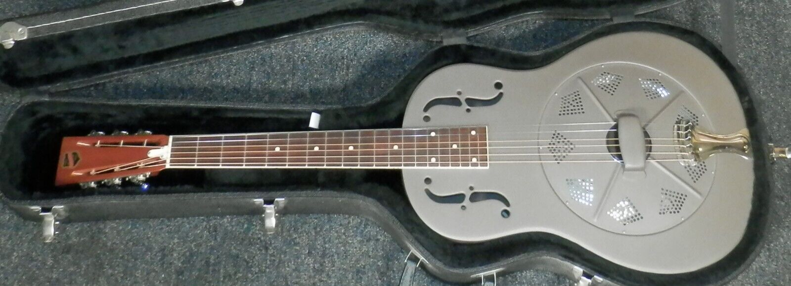 National Delphi Resonator Acoustic Guitar with case used Taupe Finish 3