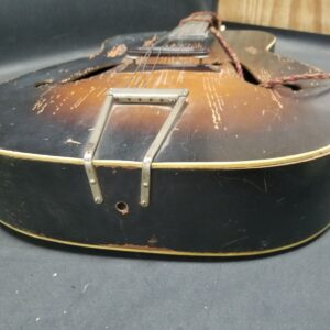 Vintage Black Brown 6 String 19 Frets Archtop Hollow Body Acoustic Guitar - Image 5