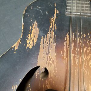Vintage Black Brown 6 String 19 Frets Archtop Hollow Body Acoustic Guitar - Image 6