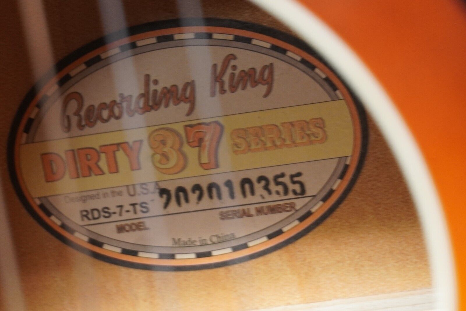 Recording King Dirty 37 Series RDS-7-TS Acoustic Guitar 13