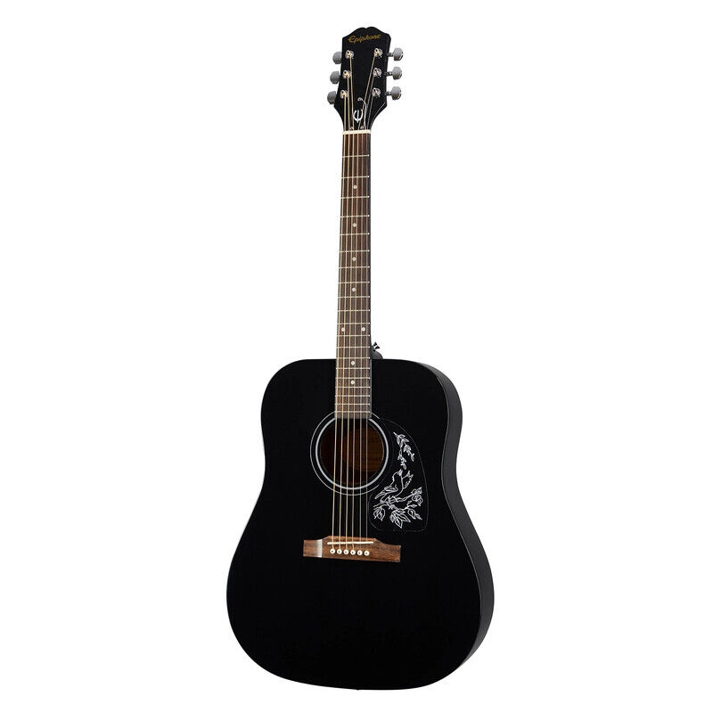 Epiphone Starling Acoustic Guitar, Laurel Fretboard w/ Spruce Top, Ebony (Black) 1