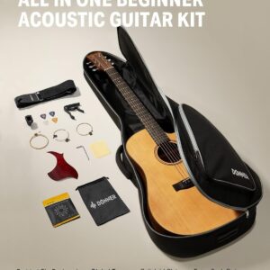 Donner DAG-1 Acoustic Guitar Full Size Mahogany Tone Wood With Gig Bag Strap - Image 5