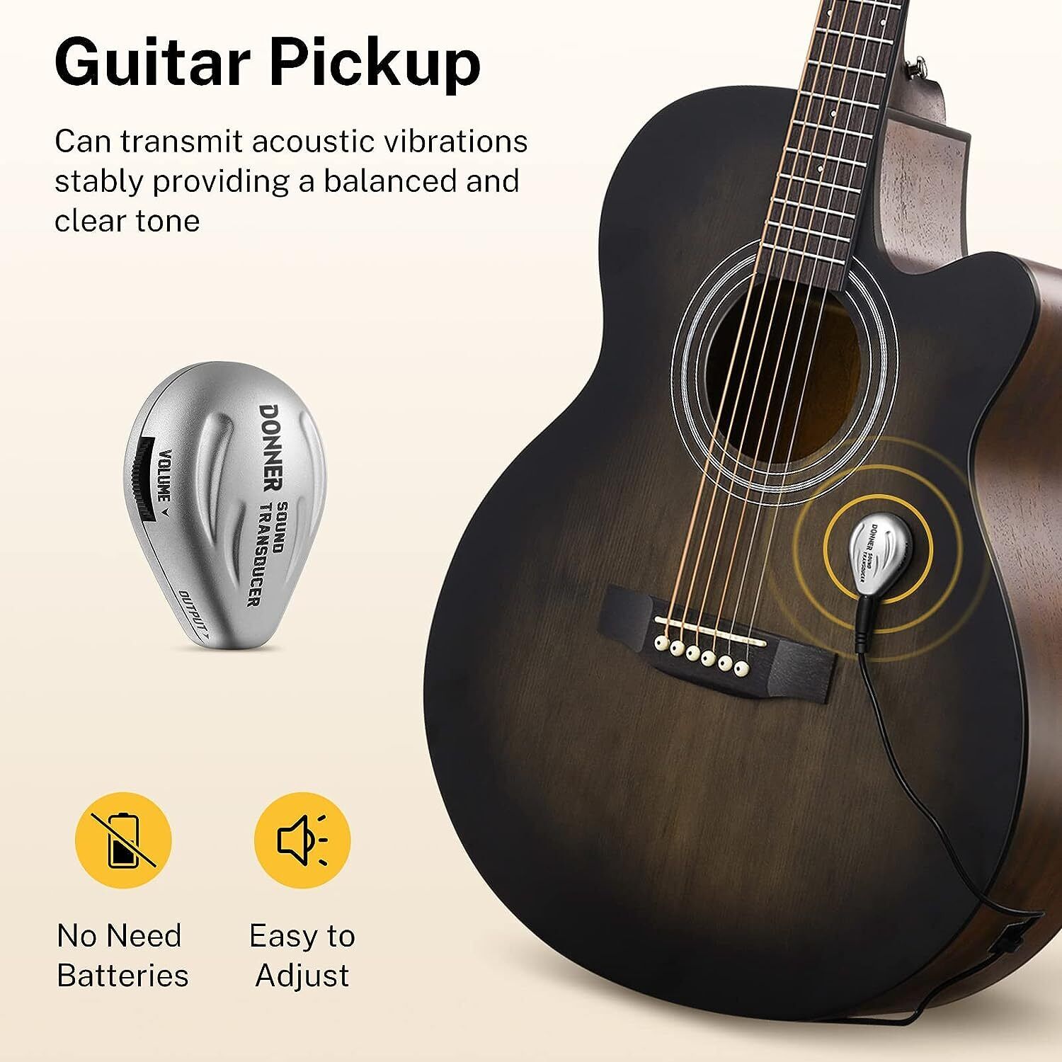 Donner DAJ-110CD 40″ Mini Jumbo Acoustic Guitar Cutaway Bundle Kit | Refurbished 6